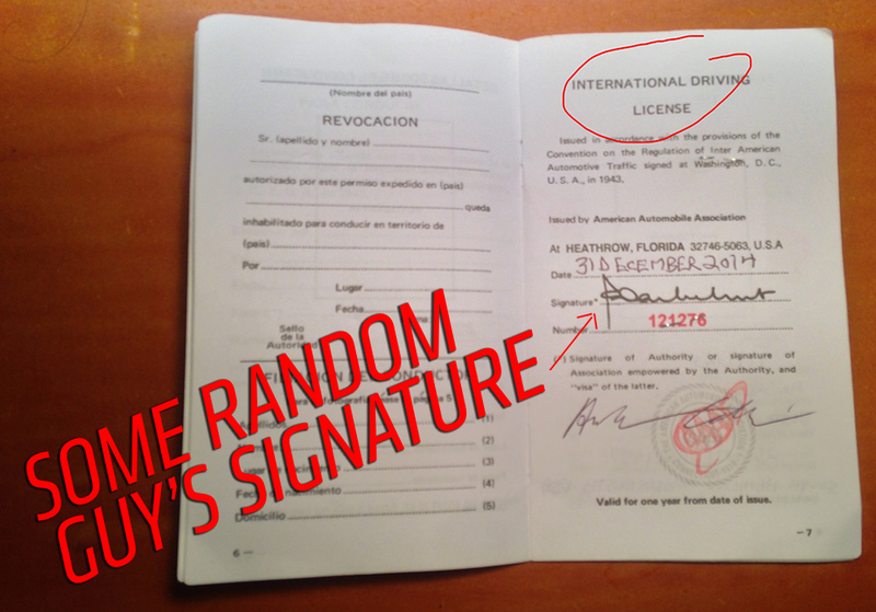 Illustration for article titled The Hilariously Sketchy Slip Of Paper You Need To Drive In 150 Countries